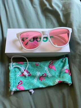 Goodr White Frame Pink Lens Women's Sunglasses